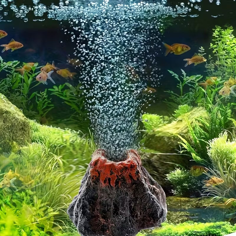 Fish Toys For Aquarium - Volcanic Bubble Stone for Aquariums, No