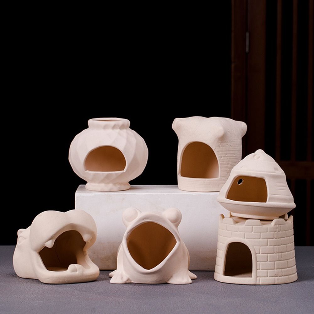 Aquarium Fish Hiding Places - Ceramic Aquarium Shrimp Hideaway Decorative Multifunctional