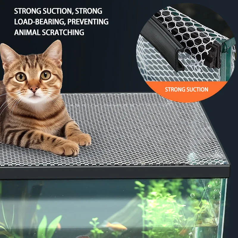 Aquarium Fish Jump Guard - Aquarium Anti Jumping Net Magnetic Suction