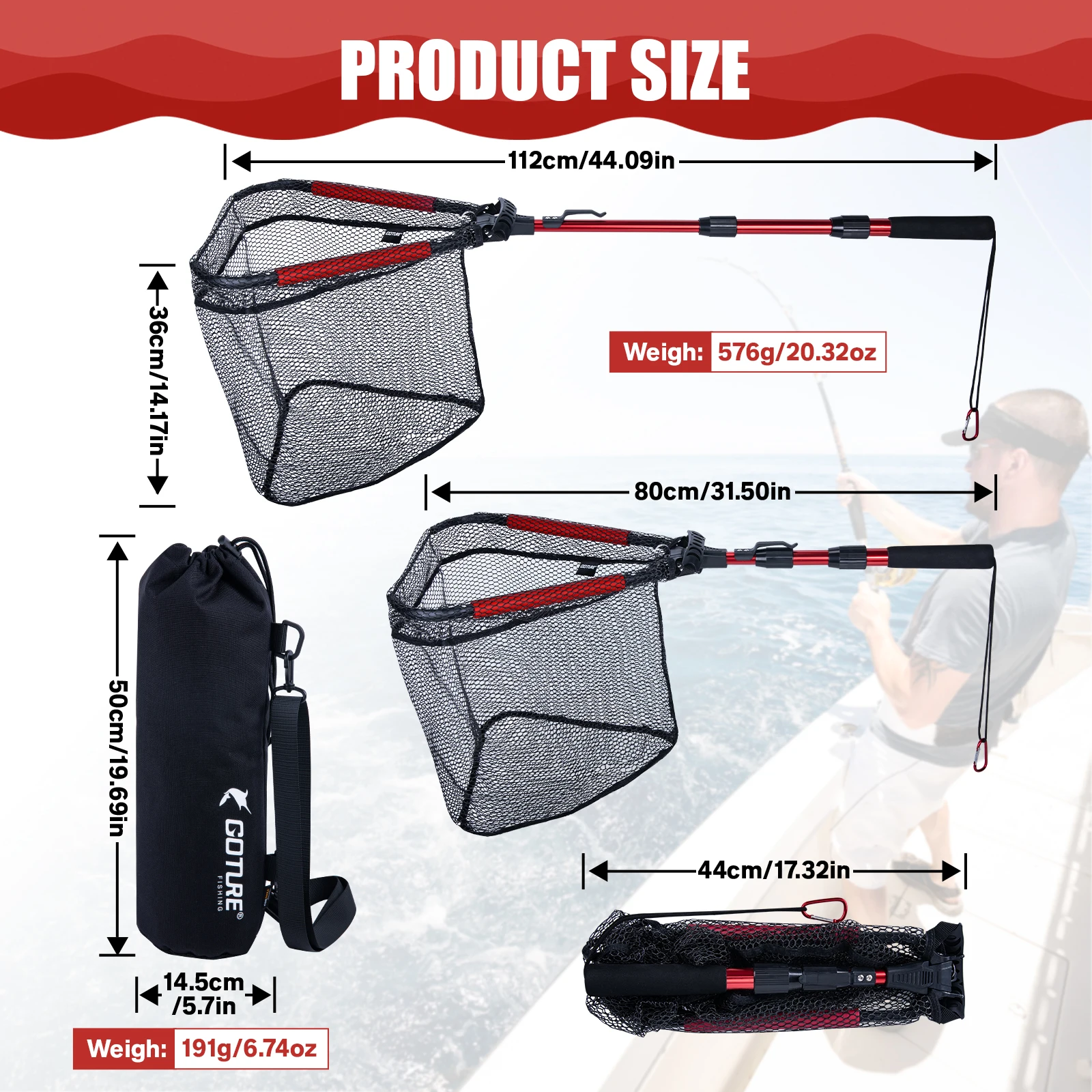 Goture Folding Fishing Brail N - Fish Net Handle recension och pris