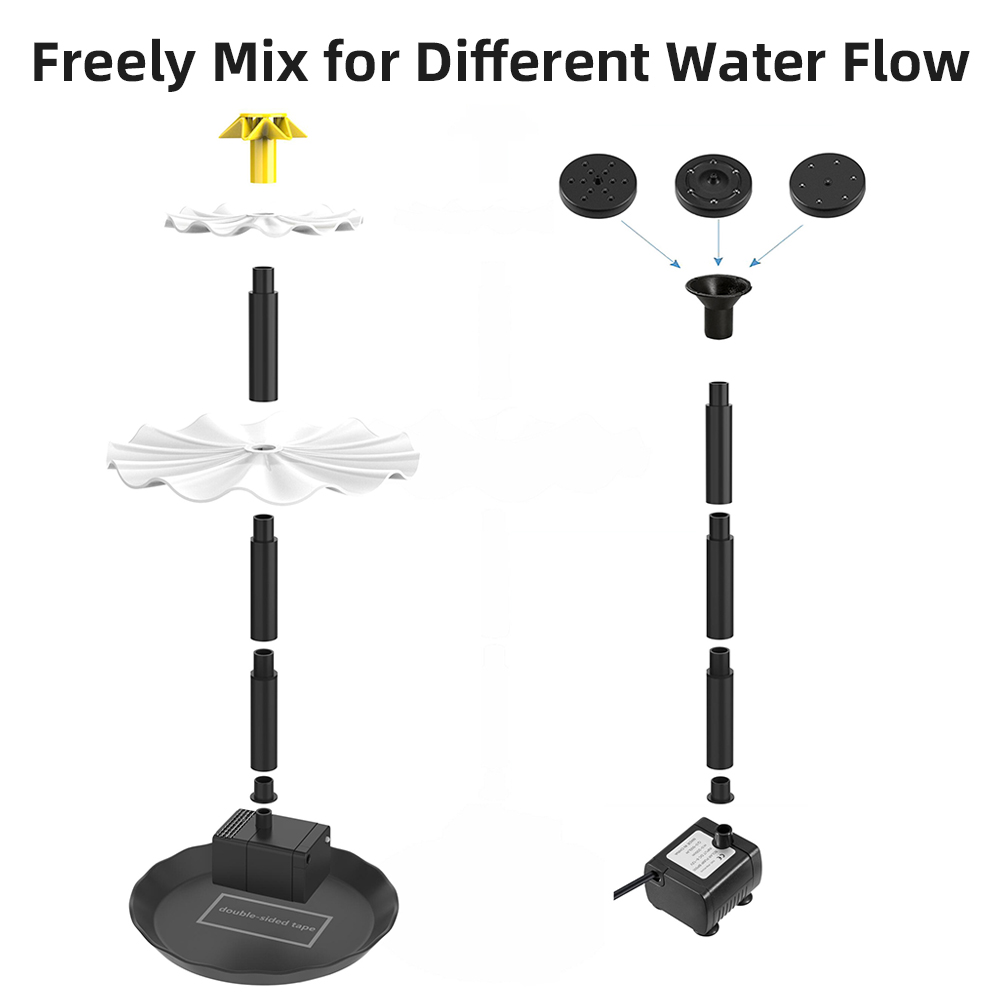 Solar Fountain Pump for Bird B - Aquarium Fishing recension och pris