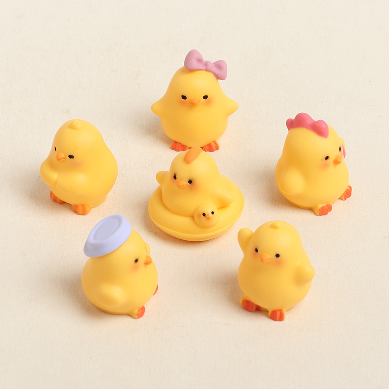 6Pcs Cute Resin Mini Chick Fig - Fish Toys For Aquarium recension och pris