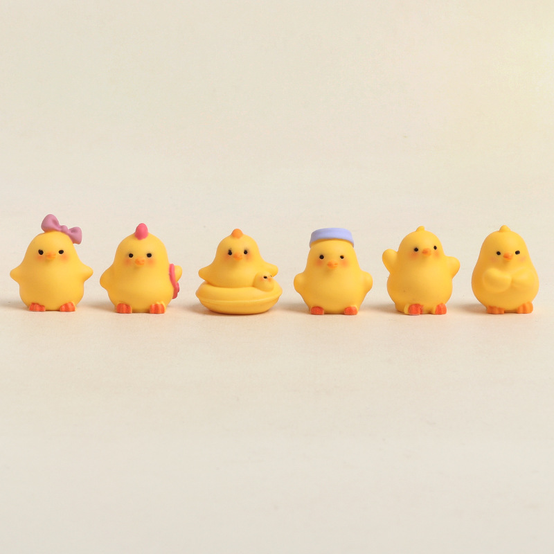 6Pcs Cute Resin Mini Chick Fig - Fish Toys For Aquarium recension och pris