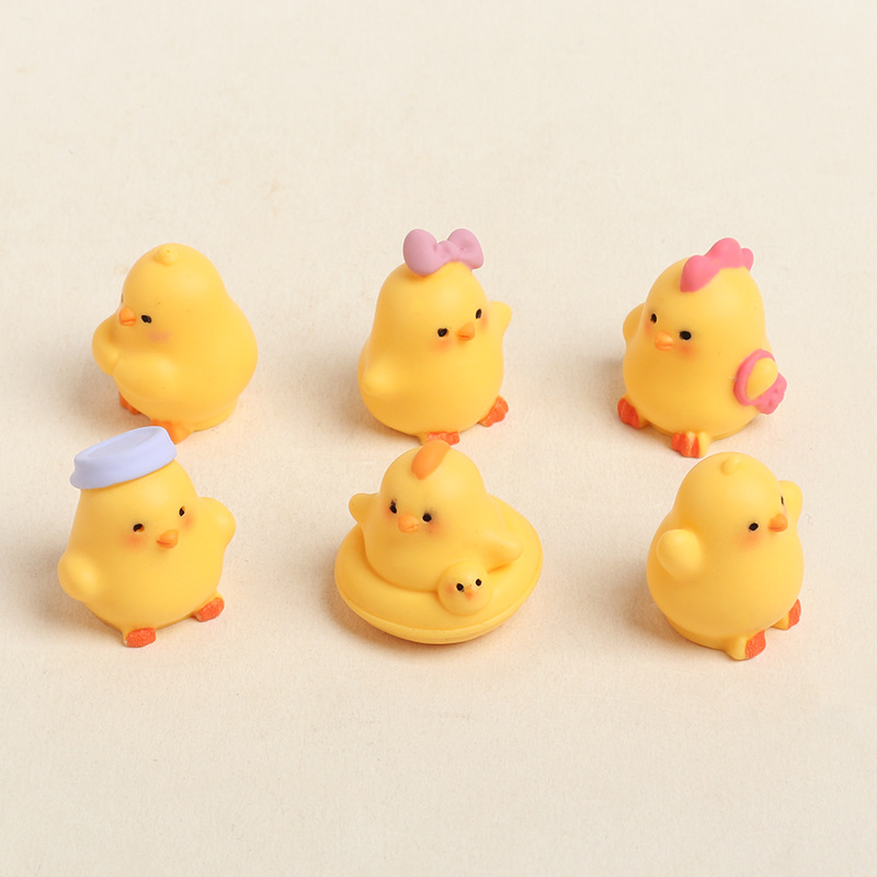 6Pcs Cute Resin Mini Chick Fig - Fish Toys For Aquarium recension och pris