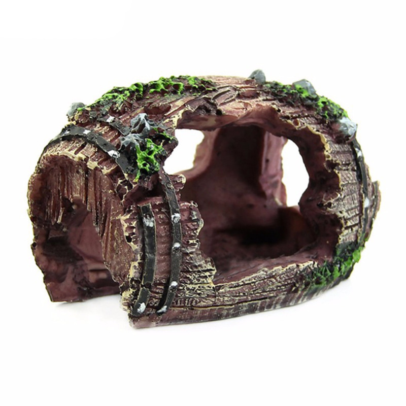 Aquarium Artificial Barrel Cav - Aquarium Fish Background recension och pris