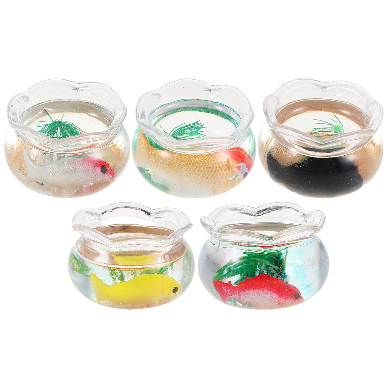 5Pcs Mini Fish Bowl Small Roun - Fish Toy In Aquarium recension och pris